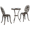 3 osainen puutarhan Bistro Set pronssi alumiinista