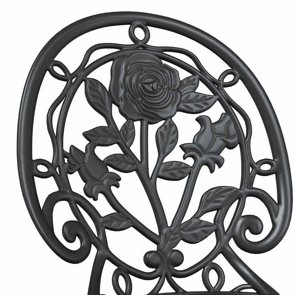 Musta Alumiini Puutarhan Bistro Set 3 kpl