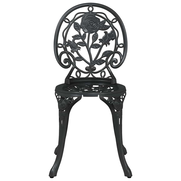 Musta Alumiini Puutarhan Bistro Set 3 kpl