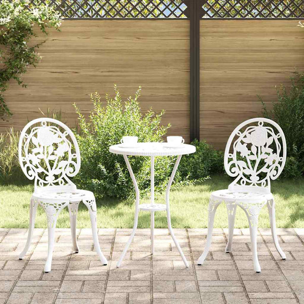 Puutarhan Bistro Set 3 kpl Valkoinen Alumiini