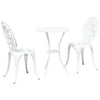 Puutarhan Bistro Set 3 kpl Valkoinen Alumiini