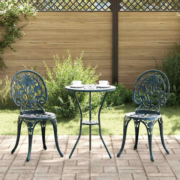 Vihreä Puutarhan Bistro Set 3 osaa Alumiini