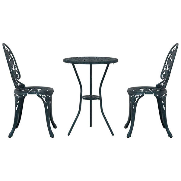 Vihreä Puutarhan Bistro Set 3 osaa Alumiini