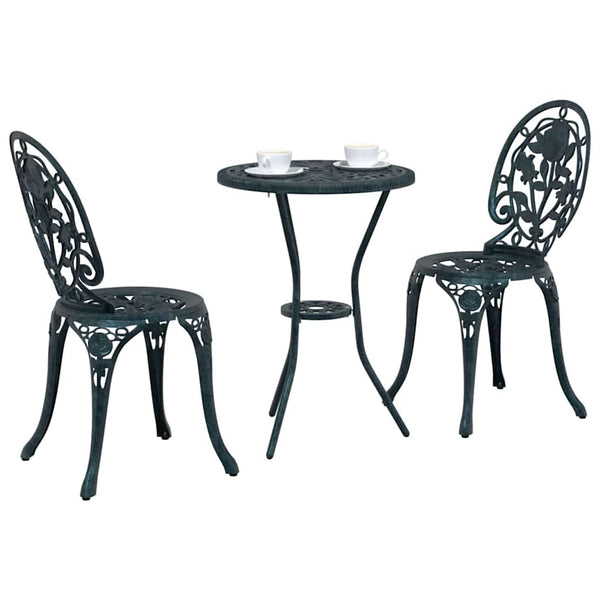 Vihreä Puutarhan Bistro Set 3 osaa Alumiini