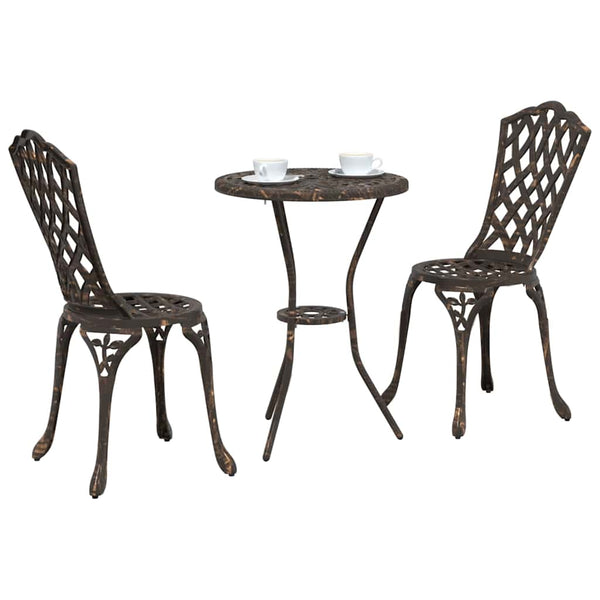 Bistro Set 3 osaa puutarhaan pronssista alumiinia