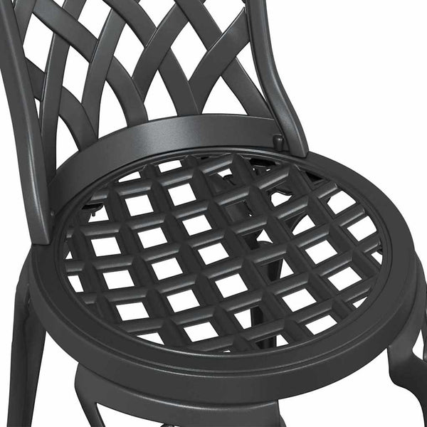 Bistro Set 3 osaa Musta Alumiini Puutarhaan