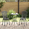 Bistro Set 3 osaa Musta Alumiini Puutarhaan