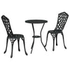 Bistro Set 3 osaa Musta Alumiini Puutarhaan