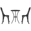 Bistro Set 3 osaa Musta Alumiini Puutarhaan