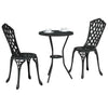 Bistro Set 3 osaa Musta Alumiini Puutarhaan