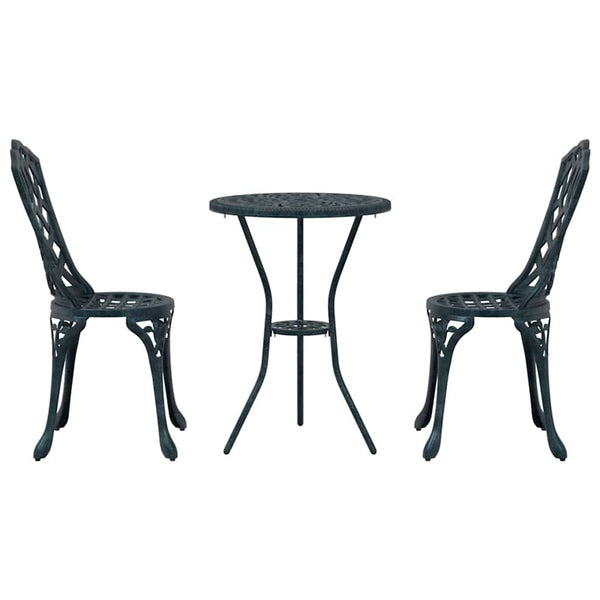 Bistro Set Puutarha 3 osaa Vihreä Alumiini
