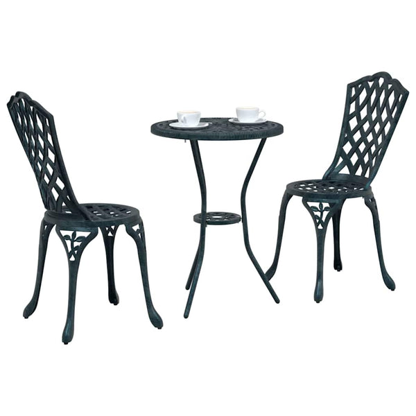 Bistro Set Puutarha 3 osaa Vihreä Alumiini