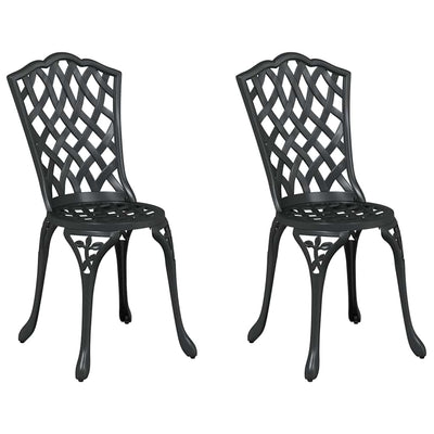 Musta puutarhan tuoli Saadia 55x56.5x91cm (2 pcs, alumiini)