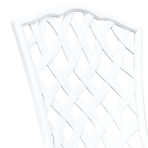 Valkoinen Puutarhan Tuoli 2 kpl Alumiini 55 x 56.5 x 91cm