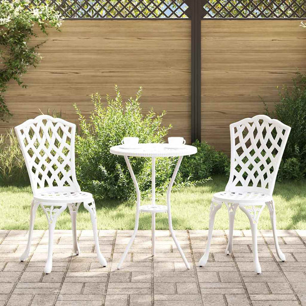 Valkoinen Puutarhan Tuoli 2 kpl Alumiini 55 x 56.5 x 91cm