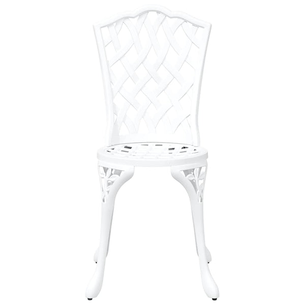 Valkoinen Puutarhan Tuoli 2 kpl Alumiini 55 x 56.5 x 91cm