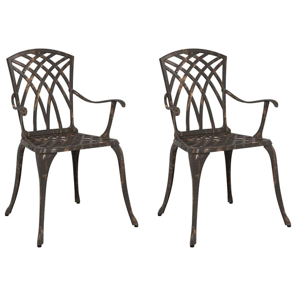 Pronssinen Puutarhan Tuoli 2 kpl 55 x 56.5 x 91cm Alumiini