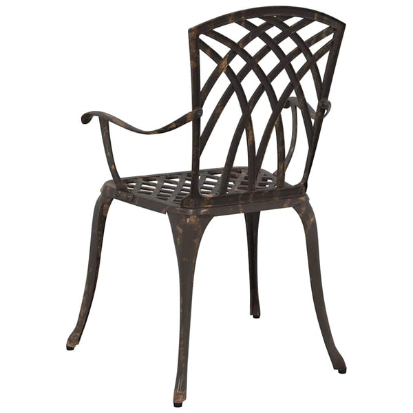 Pronssinen Puutarhan Tuoli 2 kpl 55 x 56.5 x 91cm Alumiini