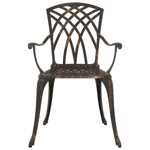 Pronssinen Puutarhan Tuoli 2 kpl 55 x 56.5 x 91cm Alumiini