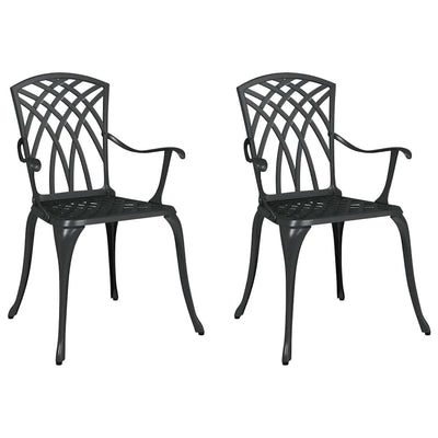 Musta puutarhan tuoli Remeut 55x56.5x91cm (2 pcs alumiini)
