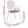 Musta puutarhan tuoli Remeut 55x56.5x91cm (2 pcs alumiini)