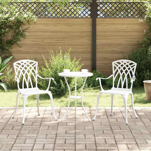 Puutarhan Tuoli 2 pcs Valkoinen 53 x 51 x 88,5cm Alumiini
