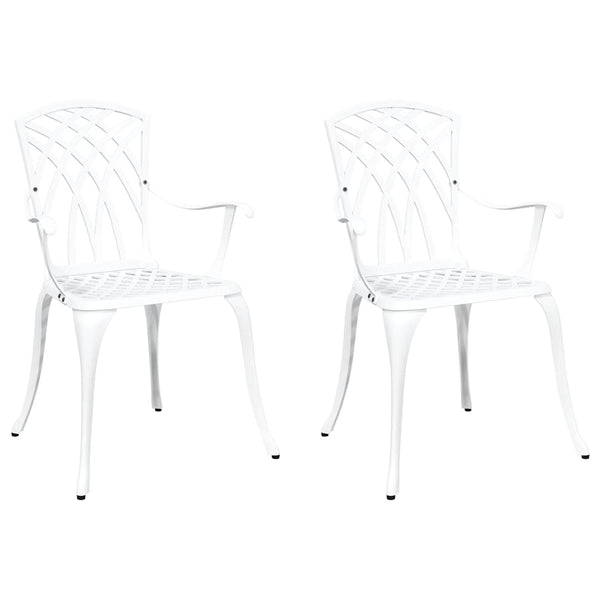 Puutarhan Tuoli 2 pcs Valkoinen 53 x 51 x 88,5cm Alumiini