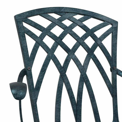 Vihreä puutarhan tuoli Corbut 55x56.5x91cm (2 pcs alumiini)