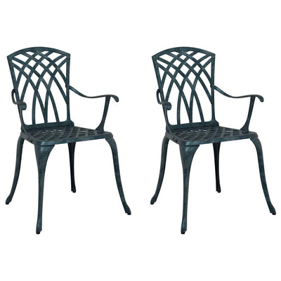 Vihreä puutarhan tuoli Corbut 55x56.5x91cm (2 pcs alumiini)