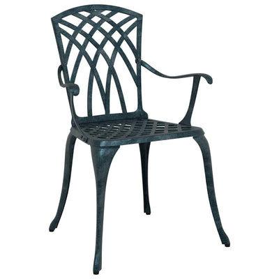 Vihreä puutarhan tuoli Corbut 55x56.5x91cm (2 pcs alumiini)