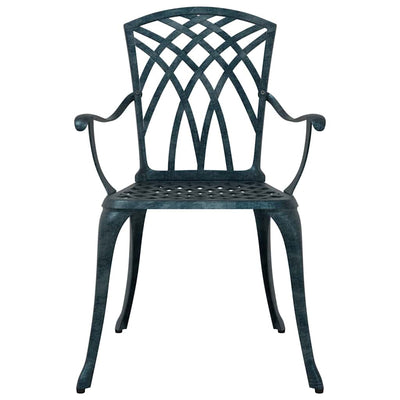 Vihreä puutarhan tuoli Corbut 55x56.5x91cm (2 pcs alumiini)