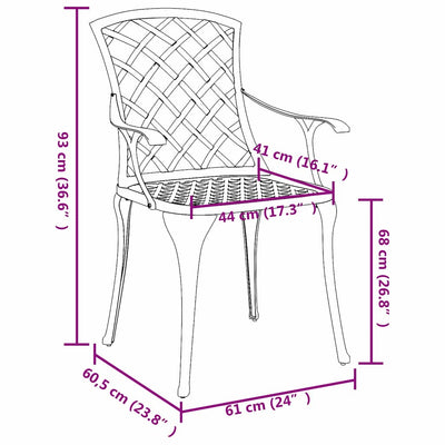 Vihreä puutarhan tuoli Filos 61x60.5x93cm (alumiini)