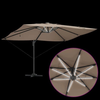 Kaatovarjo Roma lukkoon Taupe ja Musta 352 x 251 x 265 cm