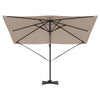 Harmaanruskea roma aurinkovarjo Negostana 286x285x265cm