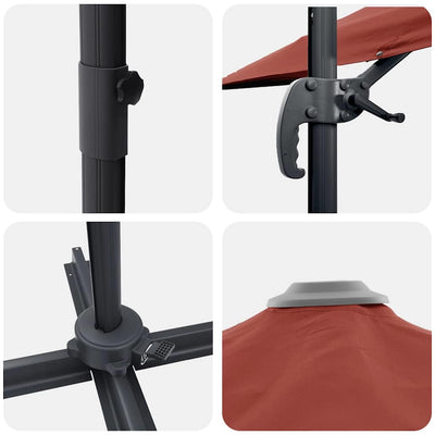 Punainen roma aurinkovarjo Doaga 286x285x265cm