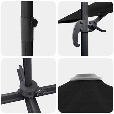 Mustaa ja mustaa kaatovarjo roma Grazelia 352x251x260cm