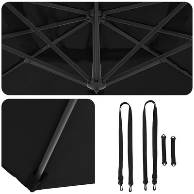 Mustaa ja mustaa kaatovarjo roma Grazelia 352x251x260cm