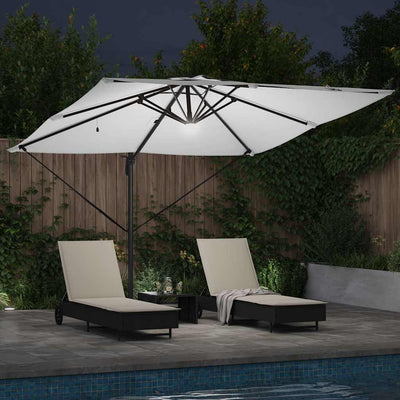 Roma aurinkovarjo LED -nauhavalot Beige 286 x 285 x 270 cm