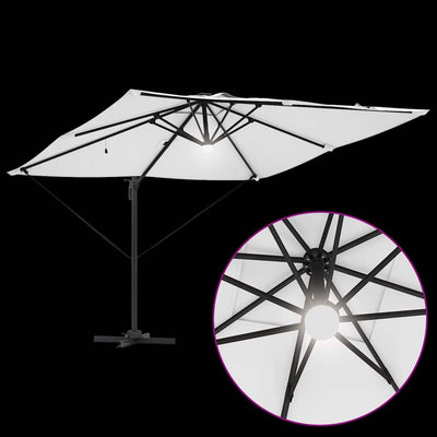 Roma aurinkovarjo LED -nauhavalot Beige 286 x 285 x 270 cm