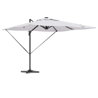 Roma aurinkovarjo LED -nauhavalot Beige 286 x 285 x 270 cm