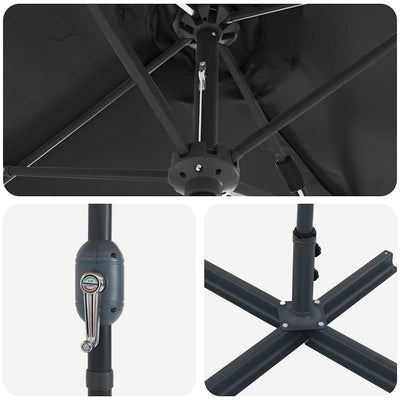 Musta puutarhavarjo Stiucan 370x197x239cm (jauhemaalattu teräs)