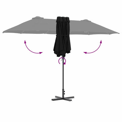 Puutarhavarjo Musta 370 x 197 x 239 cm Jauhemaalattu teräs