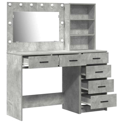 Harmaa meikkipöytä hyllyllä Meriam 78.5x41x135cm (puinen)