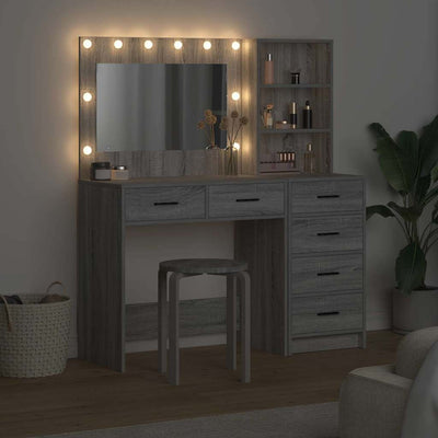 Vaaleanharmaa meikkipöytä Maiea 78.5x41x135cm (puinen)