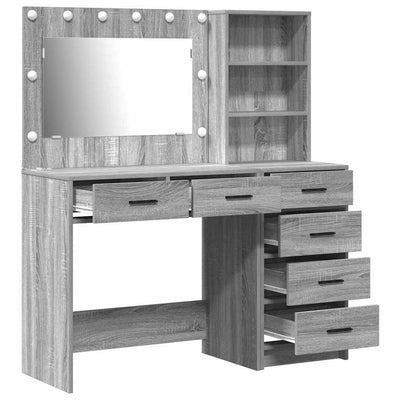 Vaaleanharmaa meikkipöytä Maiea 78.5x41x135cm (puinen)