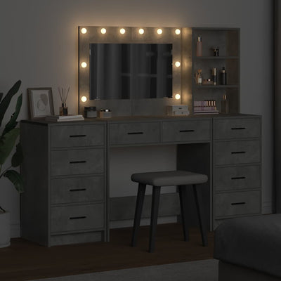 Harmaa meikkipöytä hyllyllä Maius 40x41x135cm (3 pcs puinen)