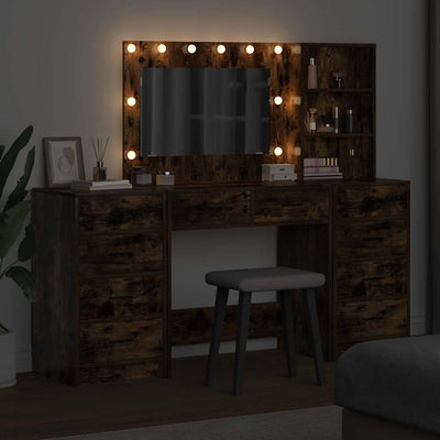 Ruskea meikkipöytä hyllyllä Teodota 40x41x135cm (3 pcs puinen)