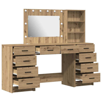 Ruskea meikkipöytä hyllyllä Tarantus 40x41x135cm (3 pcs puinen)