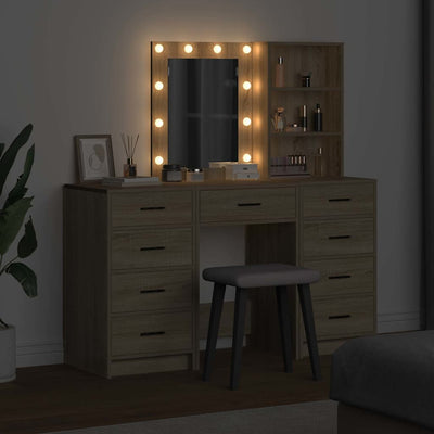 Ruskea meikkipöytä hyllyllä Tarta 40x41x135cm (3 pcs puinen)