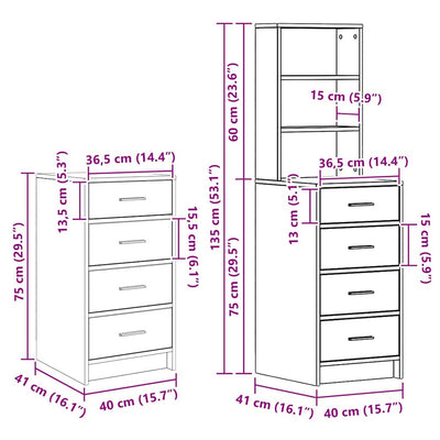 Ruskea meikkipöytä hyllyllä Tarta 40x41x135cm (3 pcs puinen)